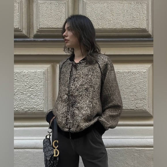Alice McCall Jackets & Blazers - Alice McCall black and gold tweed bomber jacket